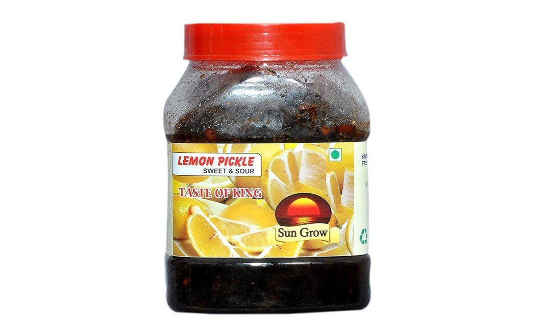 Sun Grow Lemon Pickle Sour & Sweet   Plastic Jar  1 kilogram